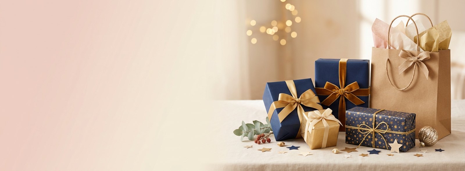 Wrapped gifts and gift cards